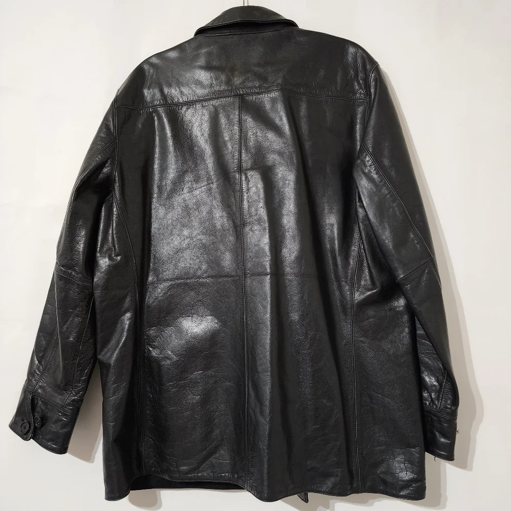 Banana Republic Vintage Men's Black Leather Jacket - XL - Picture 10 of 10